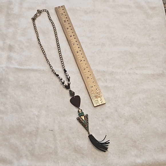 Guitar Pick Native Style Necklace 15 inches long top to bottom - Picture 1 of 2